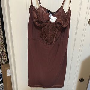 Urban Outfitters Burgundy Corset Slip Dress